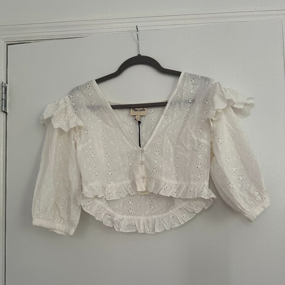 Playa Lucila Ruffled Eyelet crop top - NWT - Picture 1 of 4
